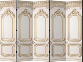 Parawan pokojowy 5-częściowy 225x172 Dwustronny dekoracyjny glamour Kremowy Złoty Pałac Wersalski