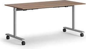 Mobilny stół MATCH, 160x80 cm, szara podstawa, orzech