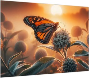 Obraz – Motyl w zachodzącym słońcu (70x50 cm)