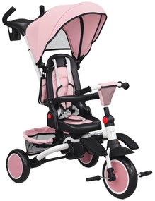 AIYAPLAY Trójkołowiec, 6-w-1 wózek dla małych dzieci, z rączką do pchania, regulowanym siedzeniem, składanym designem, zabezpieczeniem