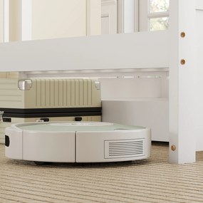 HOMCOM Rama łóżka jednoosobowego, drewniana rama, szuflady na kółkach, bez potrzeby stelaża, 90 x 200 cm, biały