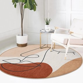 Ceglasty okrągły dywan odpowiedni do prania i robotów sprzątających ø 120 cm Comfort – Mila Home