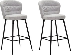 Krzesło barowe Losanna Szare Zestaw 2 szt. Cm 52X59X108