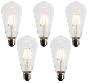 Zestaw 5 żarówek LED E27 ST64 z czujnikiem zmierzchu 4W 400 lm 2200K