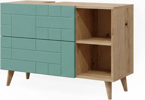 Szafka pod umywalkę miętowa zieleń 90x32.6x59 rudi