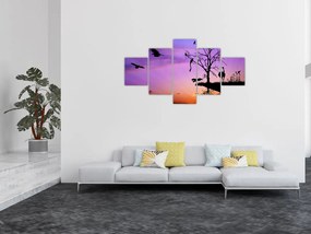 Obraz - Sylwetki zwierząt (125x70 cm)