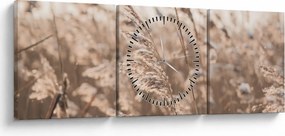 Obraz - Łąkowy wianek (z zegarem) (90x30 cm)