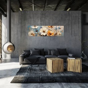 Obraz - Bukiety, malarstwo (170x50 cm)