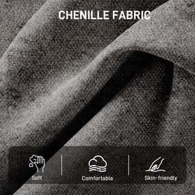 HOMCOM Obrotowy Fotel Akcentowy, Chenille, Wysokie Oparcie, Głębokie Siedzisko, Ciemnoszary | Aosom PL