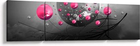 Obraz różowych abstrakcyjnych kul (170x50 cm)