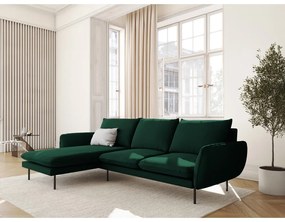 Ciemnozielony aksamitny narożnik (lewostronny) Vienna – Cosmopolitan Design