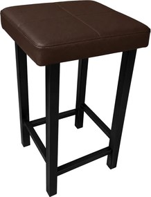 Taboret Klasyk tkanina Eko-skóra podstawa metalowa Stołek Loft : Kolor Stelaża - Czarny , Kolor tkaniny - EKO-SKÓRA - 19D, Typ tkaniny - Eko-skóra , Wysokość - 60 cm