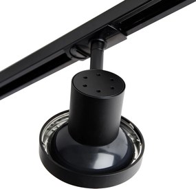 Nowoczesny system oświetlenia szynowego z 4 czarnymi reflektorami jednofazowymi 200 cm - Iconic Jeany