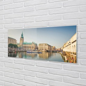 Obraz akrylowy Niemcy Rzeka katedra Hamburg