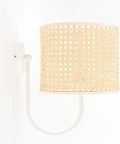 Lampa ścienna z rattanowym abażurem Tunis
