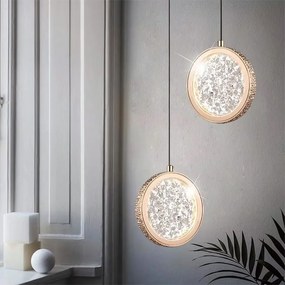 LAMPA WISZĄCA KRYSZTAŁOWA LED LHJ100-1CP Złota