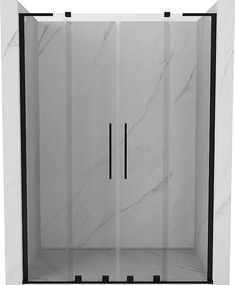 Mexen Velar L Duo drzwi prysznicowe rozsuwane 150 cm, transparent, czarne - 871-150-003-02-70