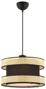 Lampa wisząca na przewodzie HALO 1xE27/60W/230V czarna/beżowa
