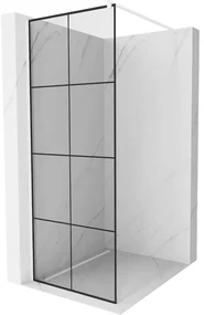 Mexen Kioto ścianka prysznicowa Walk-in 70 x 200 cm, czarny wzór 8 mm, biała - 800-070-101-20-77