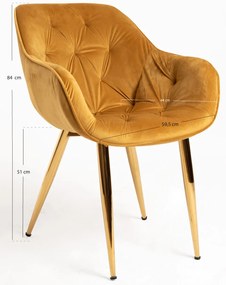 Krzeso Zandel w kolorze zotego aksamitu