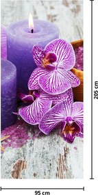 Fototapeta na drzwi - Orchidee i świece (95x205cm)