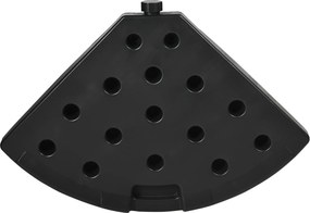 Outsunny ciężar na parasol przeciwsłoneczny 4-częściowy wodoszczelny HDPE czarny do 68 kg piaskiem 52 kg wodą | Aosom PL