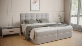 Stylowe Łóżko Kontynentalne BRUNO 140cm z materacem, w ponadczasowym materiale w kolorze czarnym