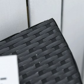 Outsunny Stół Balkonowy Ogrodowy Stolik Kawowy Polirattan Czarny Półokrągły Design i Funkcjonalność | Aosom PL