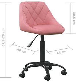 Różowy tapicerowany fotel obrotowy G6-M00