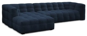 Niebieski aksamitny narożnik Windsor &amp; Co Sofas Vesta, lewostronny