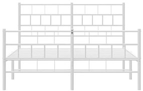 Białe dwuosobowe metalowe łóżko 120x200 Amra