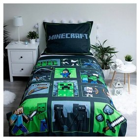Bawełniana dziecięca pościel jednoosobowa 140x200 cm Minecraft Survival Mode – Jerry Fabrics
