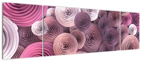 Abstrakcyjny obraz kwiatów róży (170x50 cm)