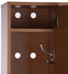 Drewniana szafka ubraniowa na nogach, 2-drzwiowa, 1750 x 600 x 400 mm, zamek obrotowy, orzech
