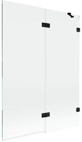 Mexen Lunar parawan nawannowy 2-skrzydłowy prawy 130 x 150 cm, transparent, czarny - 897-130-100-70-00-P