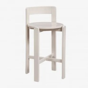 Pack 4 Wysokich Stołków 65 Cm Z Drewna Dębowego Noreli Kremowa Tapioca - Sklum