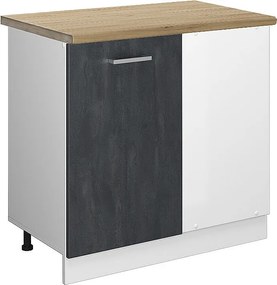 Szafka narożna czarny beton 86x60x81.6 r-line