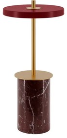 Czerwona marmurowa lampa stołowa LED ze ściemniaczem i metalowym kloszem (wysokość 25,5 cm) Asteria Move Mini – UMAGE