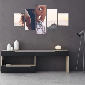 Obraz kobiety na plaży (125x70 cm)