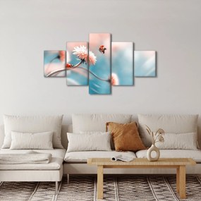 Obraz - Biedronka na kwiatku (125x70 cm)