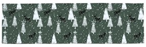 Bawełniany bieżnik ze świątecznym motywem 40x140 cm Deer in the Forest – Butter Kings