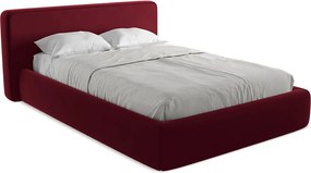 Łóżko 180 x 225 - z weluru - burgundowy - KIANA