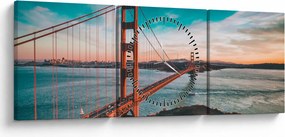 Obraz - Golden Gate, San Francisco (z zegarem) (90x30 cm)