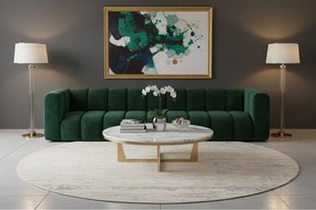 Sofa pięcioosobowa, kanapa Grand, tkanina welurowa Salvador, Zielony