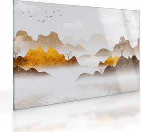 Obraz na szkle - Góry we mgle (70x50 cm)