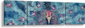 Obraz namalowanego pawia (170x50 cm)