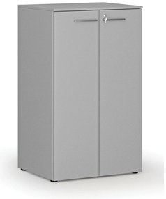 Szafa biurowa z drzwiami PRIMO GRAY, 3 półki, 800 x 640 x 1335 mm, szary
