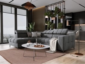 Narożnik PABLOS układ L strona Prawa w tkaninie VOGUE 16 regulowane zagłówki z funkcją spania