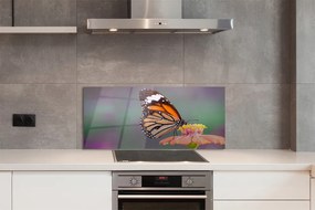 Panel Szklany Detal: Motyl i Kwiat