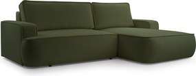 Masseno Narożnik SOLO z funkcją spania i pojemnikiem na pościel Narozniki L, Rozkładana sofa - Zielony, GERRA 50